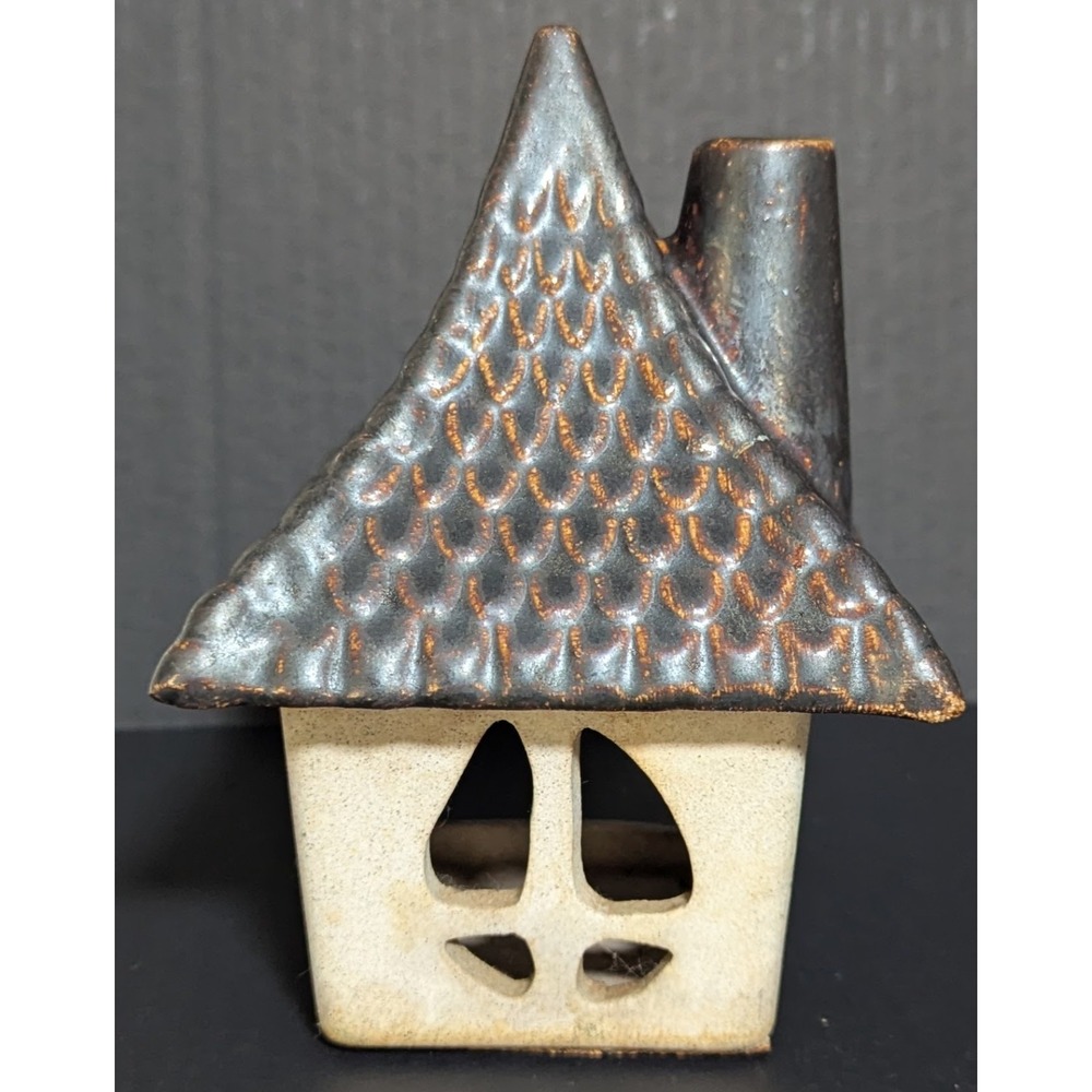 Polish Pottery Cottage Tea Light Holder Natural Colors & Rustic Finish